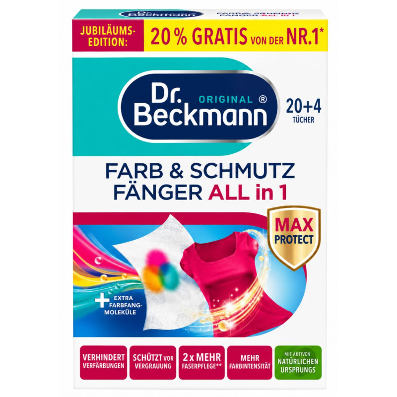 Servetėlės Dr. Beckmann 24vnt dažus ir purvą sulaikančios