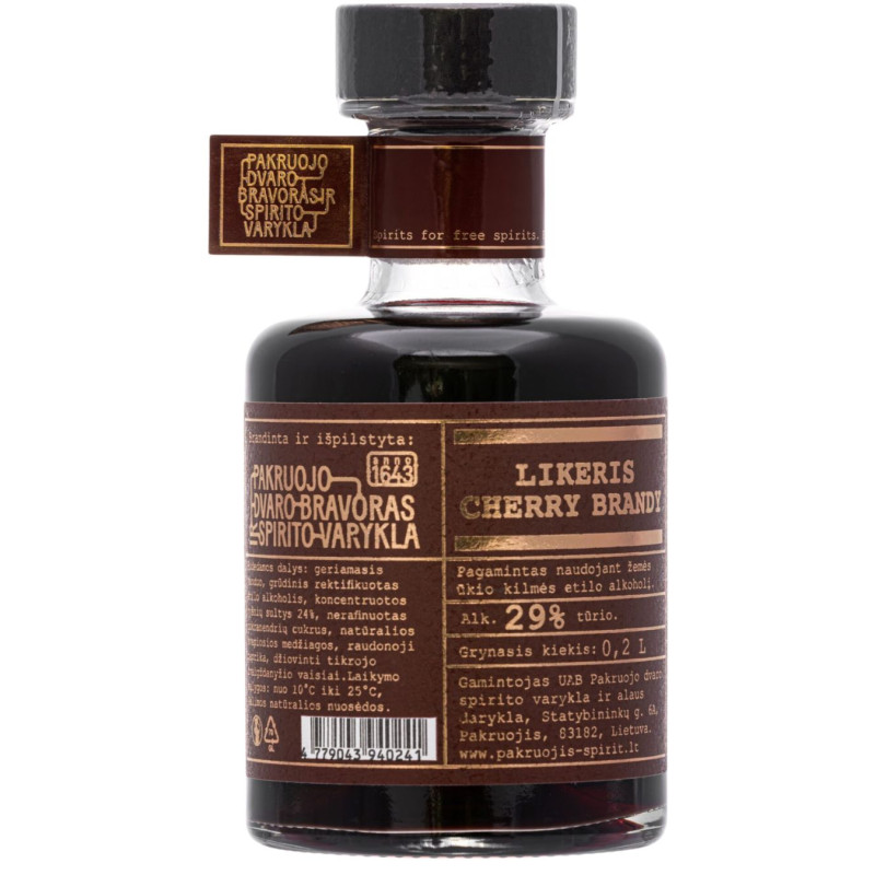 Likeris Pakruojo dvaro Cherry brandy (29%), 200 ml
