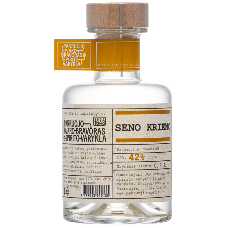 Trauktinė Pakruojo dvaro Seno krieno (42%), 200 ml