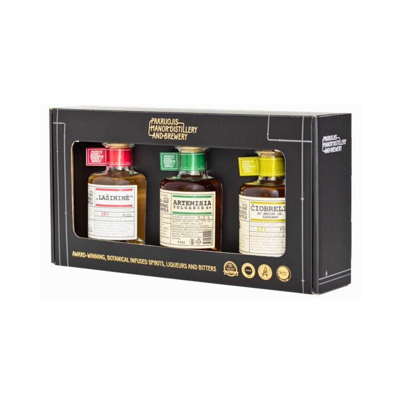 Spiritinių gėrimų rinkinys Pakruojo dvaro 3 x 200 ml