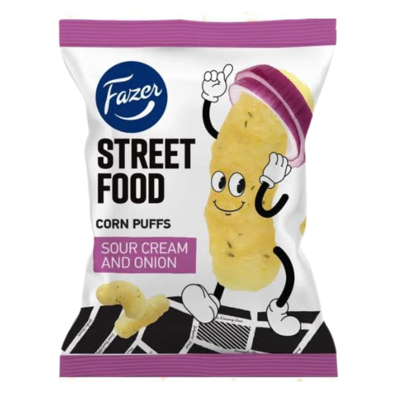 Kukurūzų lazdelės Street Food grietinės ir svogūnų skonio, 80g