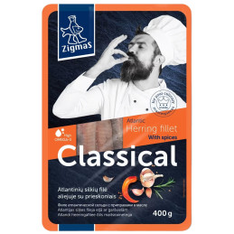 Silkės file aliejuje su prieskoniais 240g Zigmas Classical