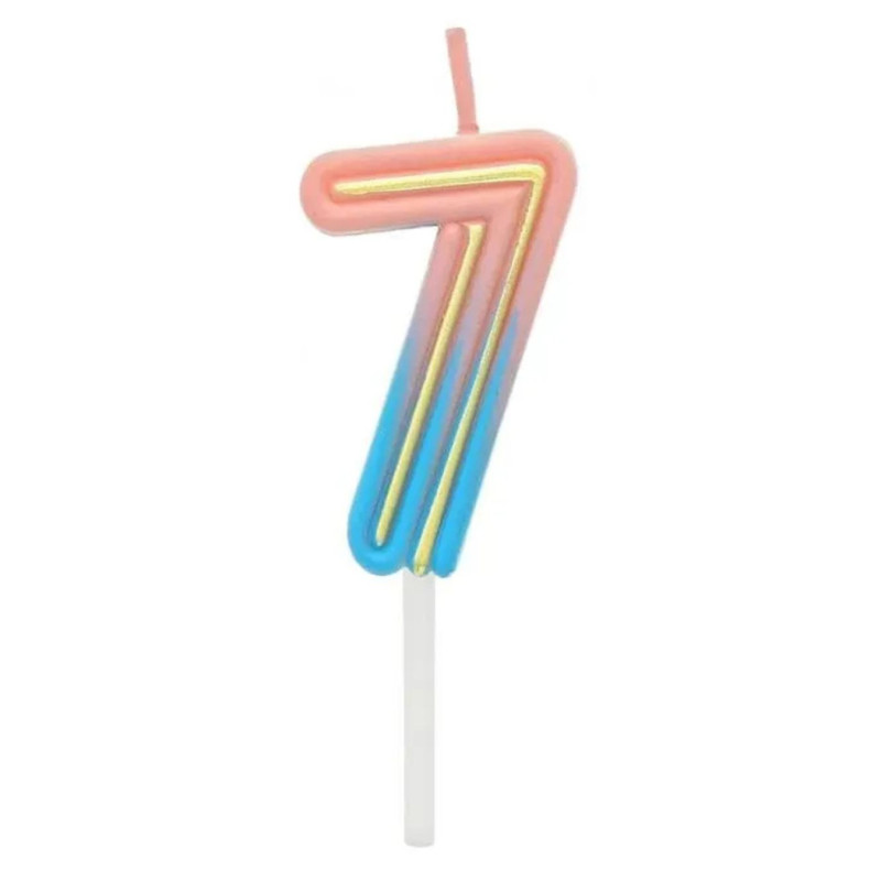 Žvakutė gimtadienio B&C neon "7"