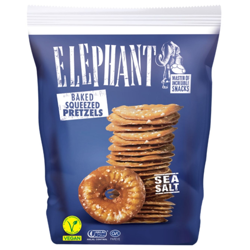 Traškūs krekeriai su druska Elephant, 180g