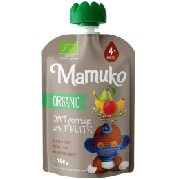 Ekologiška avižų košė Mamuko su vaisiais nuo 4mėn., 100g