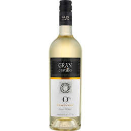 Baltas nealkoholinis vynas GRAN CASTILLO Chardonnay, pusiau saldus (0%), 750 ml