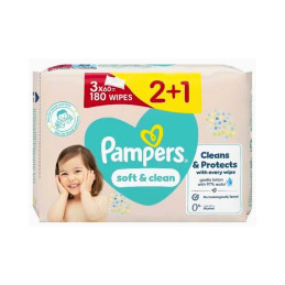 Drėgnos servetėlės Pampers Soft&Clean, 180vnt