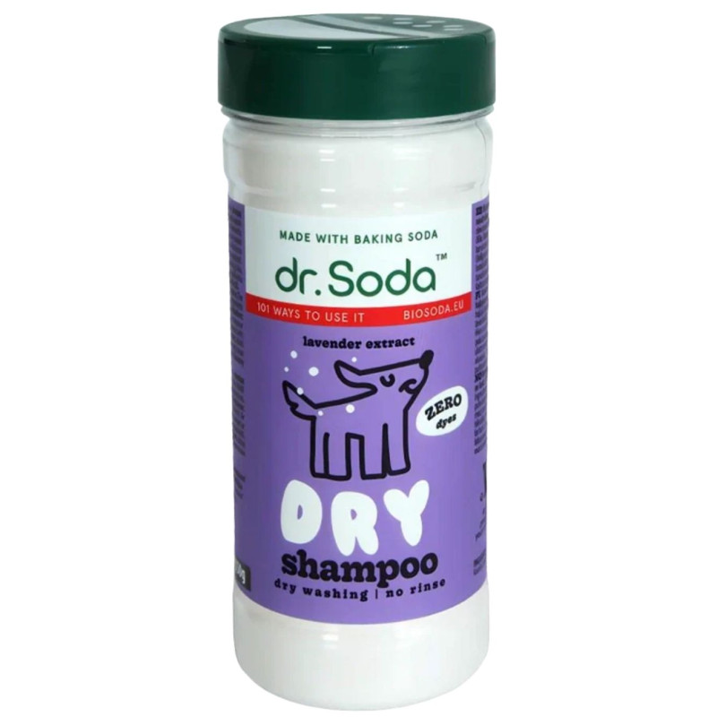 Sausas šampūnas šunų kailiams dr.Soda, 350g