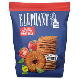 Traškūs krekeriai Elephant su pomidorų ir žolelių prieskoniais, 270 g