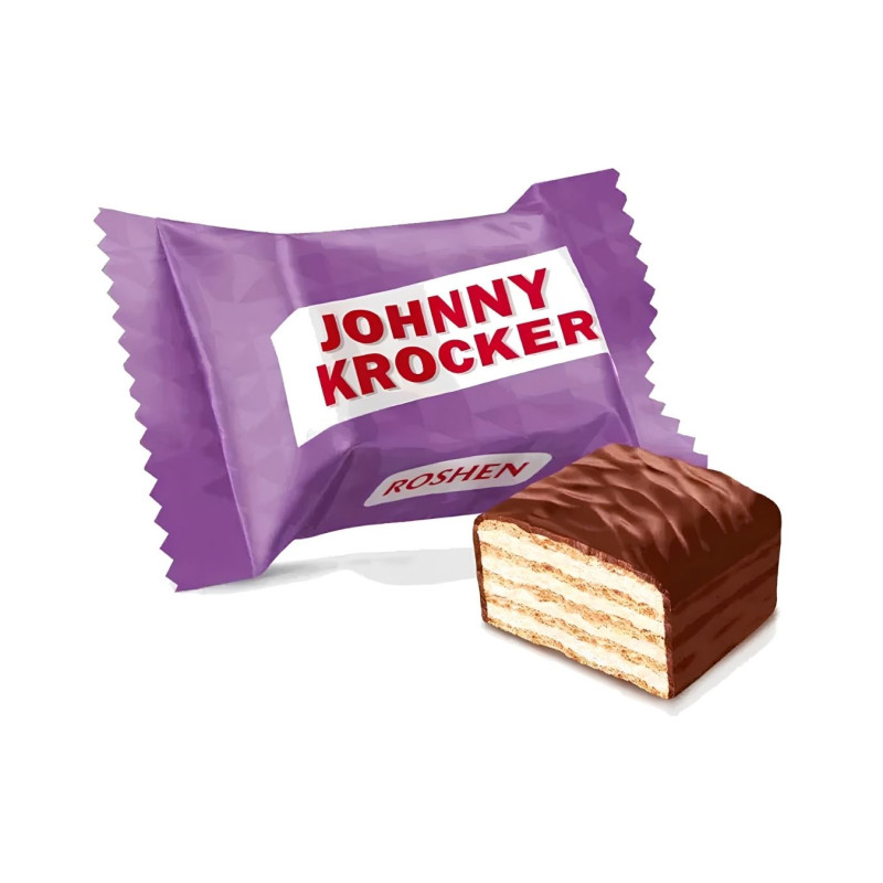 Vafliniai saldainiai su pieno skonio įdaru Johnny Krocker