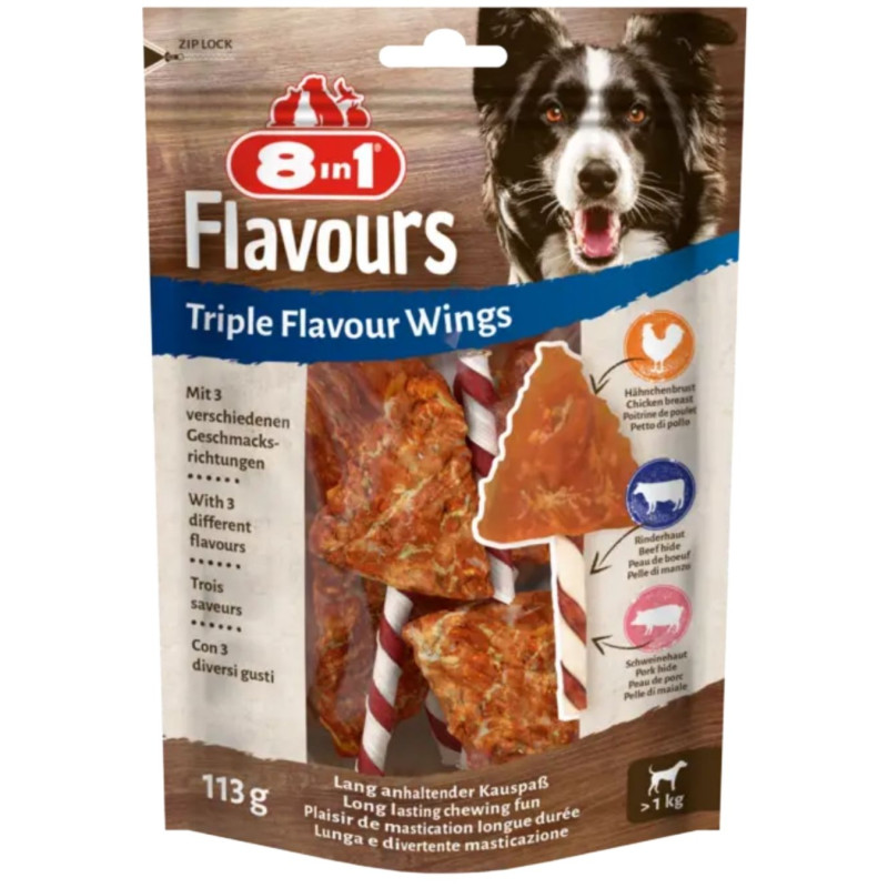 Skanėstai šunims 8in1 Flavours sparneliai,113g