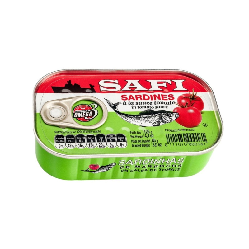 Sardinės Safi pomidorų padaže, 125 g