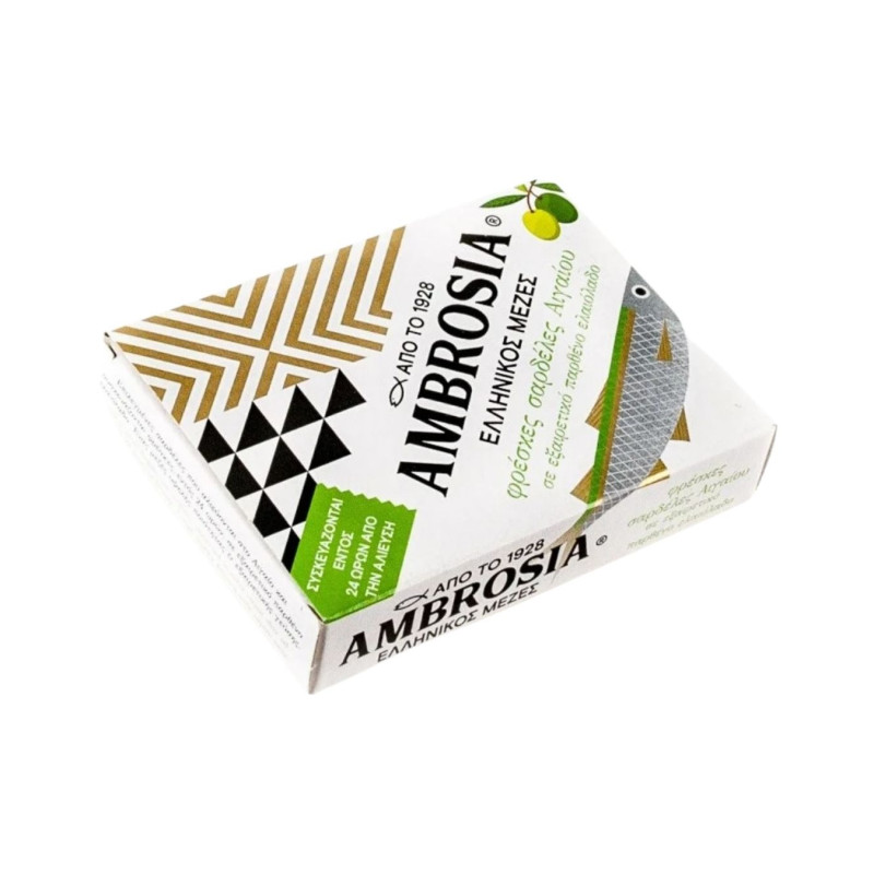 Sardinės alyvuogių aliejuje Ambrosia su aitriaisiais pipirais, 95g/75g