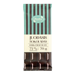 Juodasis šokoladas Rūta 75%, 70g