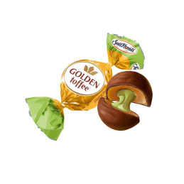 Saldainiai GOLDEN Toffee su pistacijų skonio įdaru, 1kg