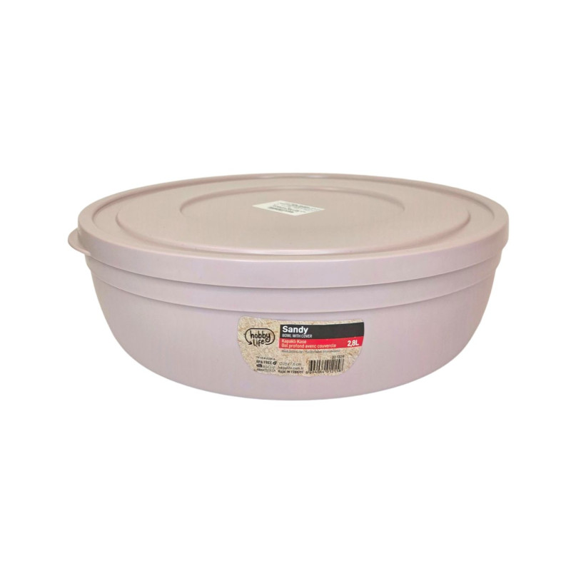 Plastmasinis dubenėlis su dangčiu SANDY 2.8l 25x7,6cm žemas