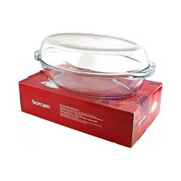 Stiklinis kepimo indas ovalus Borcam 2850+1800ml 34x19.5x9cm