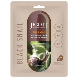 JIGOTT lakštinė veido kaukė BLACK SNAIL 27 ml