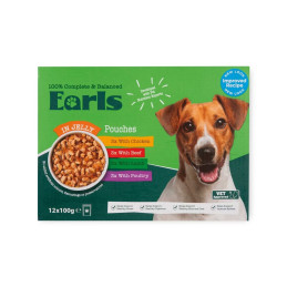 Visavertis konservuotas ėdalas šunims Earls rinkinys 12x100g