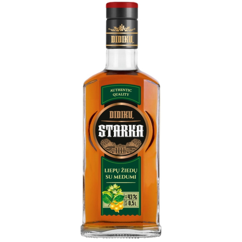 Spiritinis gėrimas Didikų Starka liepų žiedų su medumi (43%), 500 ml