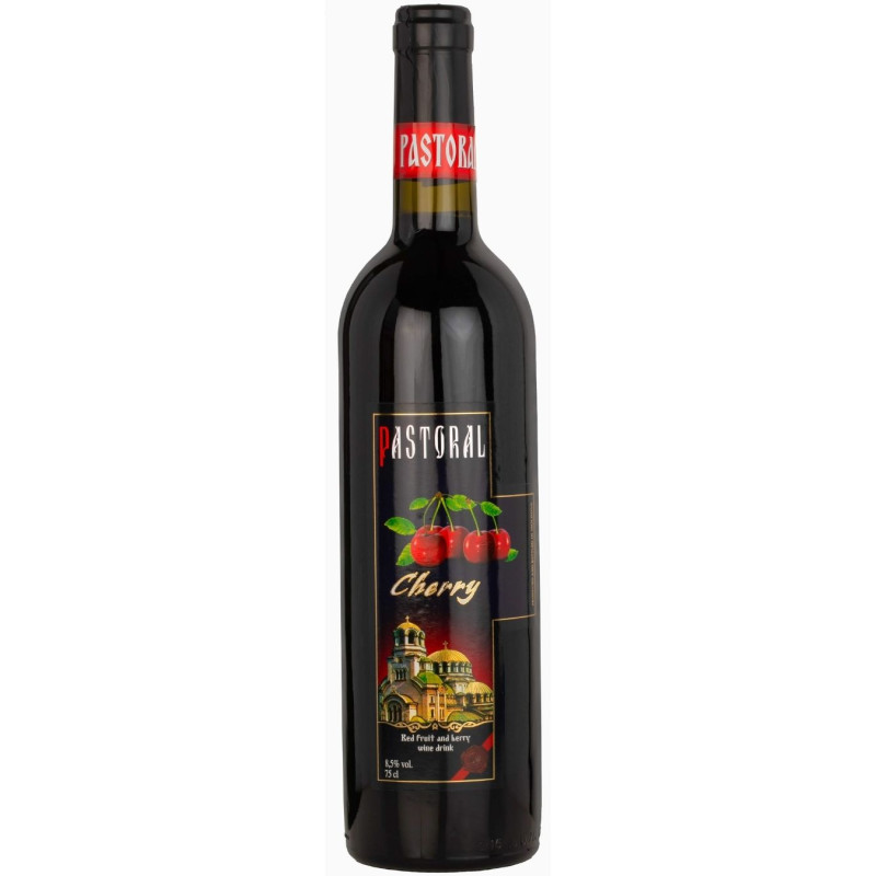 Vaisių vyno gėrimas Pastoral Cherry raudonas, pusiau saldus (8.5%), 750 ml