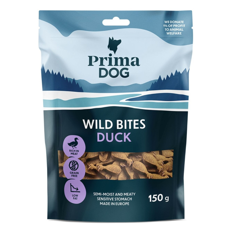 PrimaDog ančių kasneliai su ežiuole minkšti, 150 g