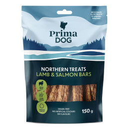 PrimaDog ėrienos ir lašišos juostos, 80 g