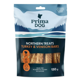 PrimaDog kalakutienos ir stirnienos juostos, 80 g
