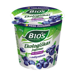Ekologiškas jogurtas BIOS su mėlynėmis 3.1%, 370 g