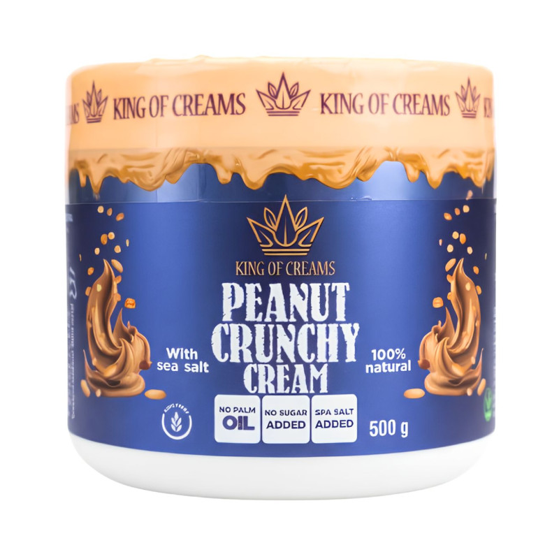 Žemės riešutų kremas King Of Creams traškus su jūros druska, 500 g