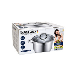 Nerūdijančio plieno puodas Kaisa Villa KV-2246 su dangčiu, 6,5 l