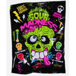 Karamelė "Sour Madness"vaisių skonio, rūgštūs 60g
