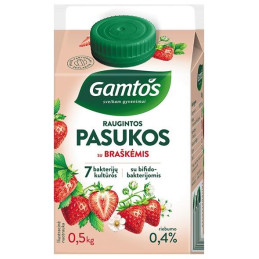 Raugintos pasukos  Gamtos  0,5kg 0.3% su braškėmis