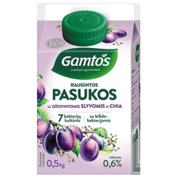 Raugintos pasukos  Gamtos  su džiovintomis slyvomis ir sėlenimis 0.5kg 0.3%