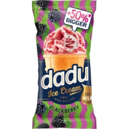 Ledai grietiniai  Dadu 180ml/96g su jogurto skonio glaistu ir aviečių gabaliukais ir gervuogių įdaru